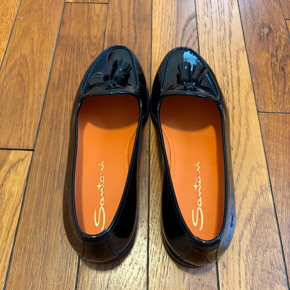 NWOT Santoni Andrea Patent Tassel Loafers | Size 37 | Italian Luxury - Picture 4 of 5